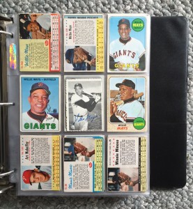 Minnie Minoso and Willie Mays, sharing a page in the Editor's book of baseball cards. The two were largely responsible for the resurgence of speed as an offensive weapon in the game of baseball during the 1950s (Click to enlarge)