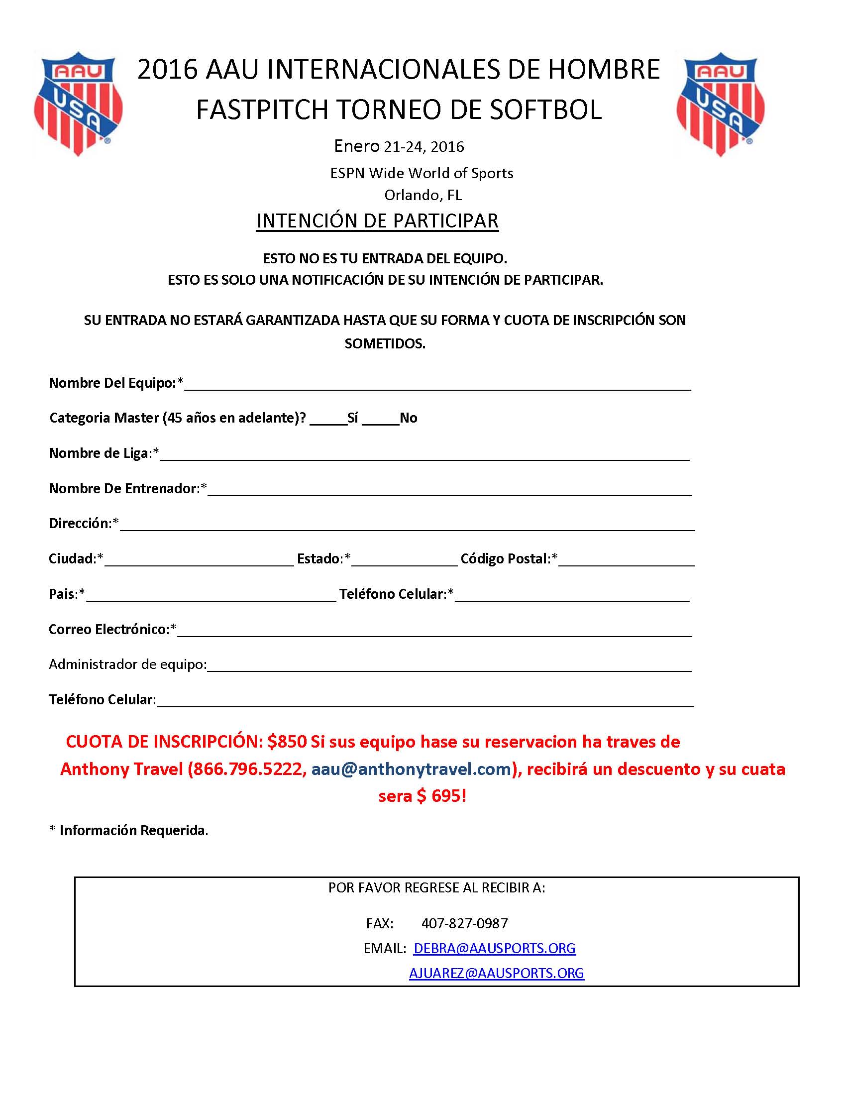 Intent to Participate - Spanish